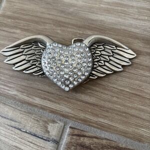 Wild At Heart Wings New Men Women Belt Buckle Western Cowgirl Rodeo Silver Metal